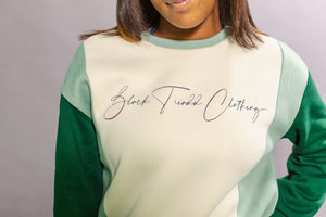 Women's Green and Tan BTC Signature Muti Sweater