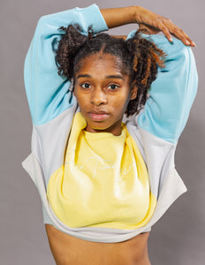 Women's Yellow and Sky Blue BTC Signature Muti Sweater