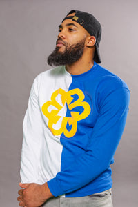 BTC Blue and White Two-Faced Sweater