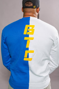 BTC Blue and White Two-Faced Sweater
