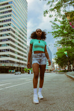 Load image into Gallery viewer, Turquoise Hancock Women&#39;s Crop Top
